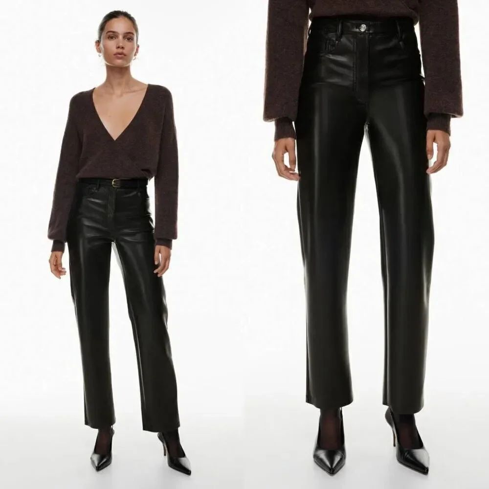 Aritzia The Melina Vegan Leather Pants Black 0